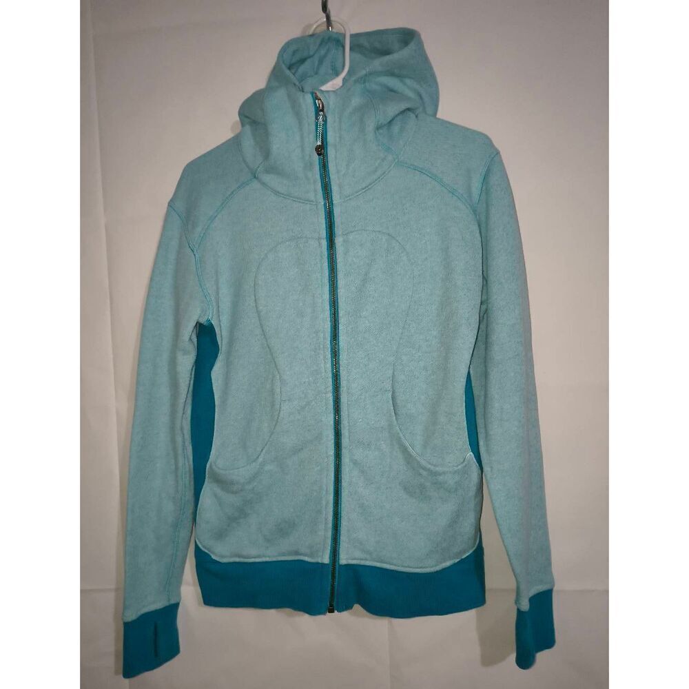Lululemon On the Daily Hoodie Heathered Peacock Blue Size 6 Womens Sweatshirt Fu